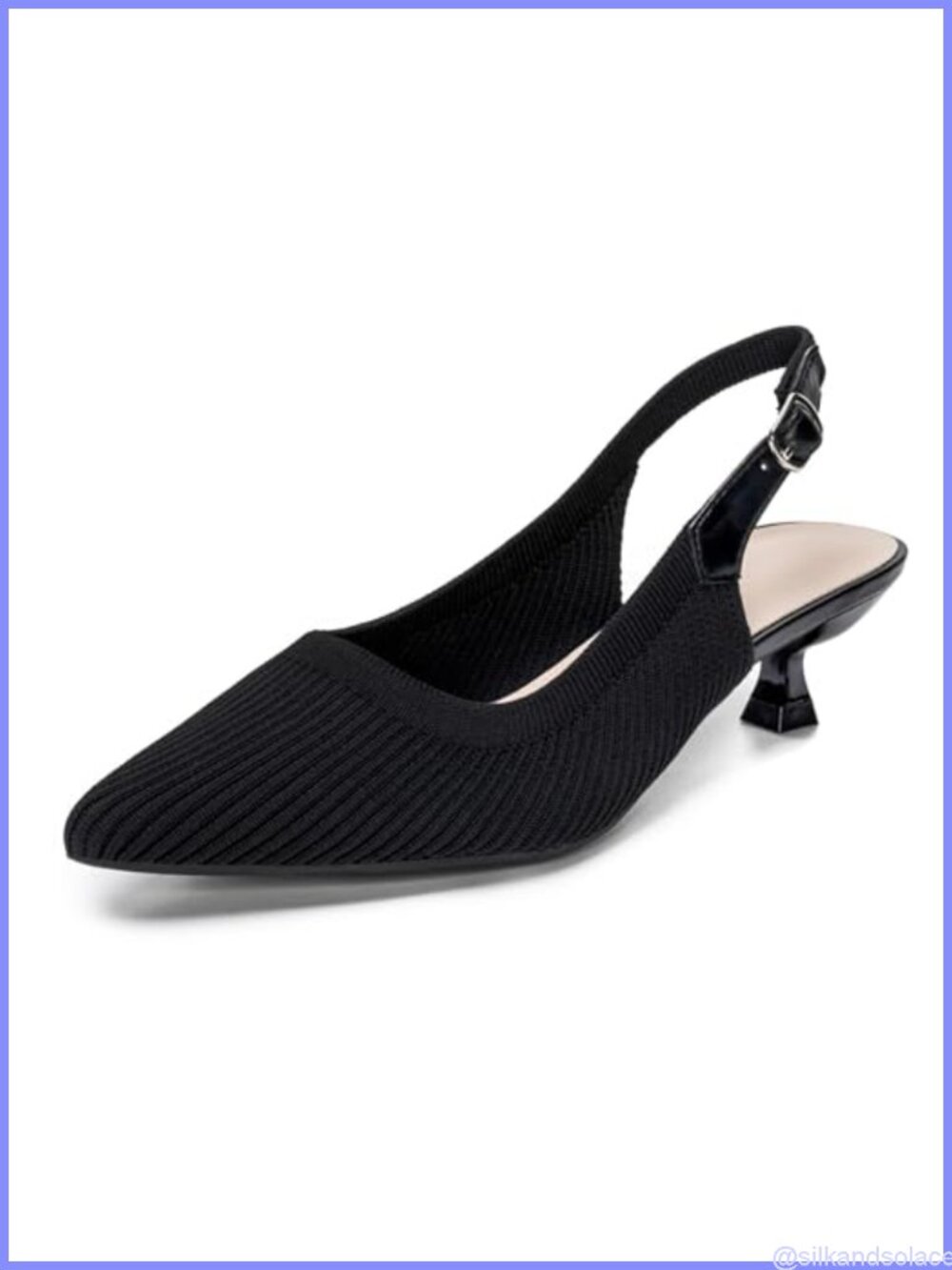 Women's Slingback Kitten Heels Knit Pumps for Work